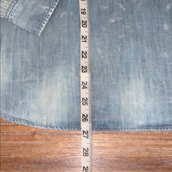Distressed denim button up shirt XS - Picture 6 of 10